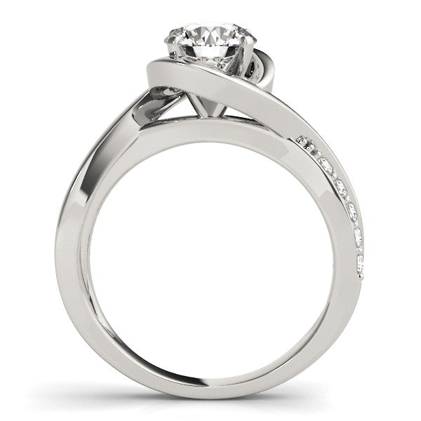 14k White Gold Split Band Round Bypass Diamond Engagement Ring (1 1/8 cttw) RCJ Rings  CELESTIA LUXE JEWELLERS