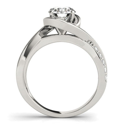 14k White Gold Split Band Round Bypass Diamond Engagement Ring (1 1/8 cttw) RCJ Rings  CELESTIA LUXE JEWELLERS