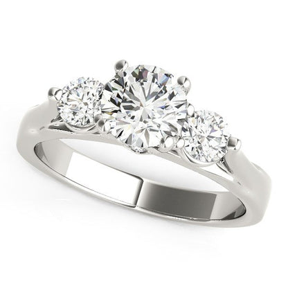 14k White Gold 3 Stone Prong Setting Diamond Engagement Ring (1 3/8 cttw) RCJ Rings  CELESTIA LUXE JEWELLERS