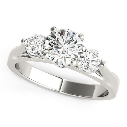 14k White Gold 3 Stone Prong Setting Diamond Engagement Ring (1 3/8 cttw) RCJ Rings  CELESTIA LUXE JEWELLERS