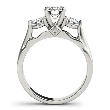 14k White Gold 3 Stone Prong Setting Diamond Engagement Ring (1 3/8 cttw) RCJ Rings  CELESTIA LUXE JEWELLERS