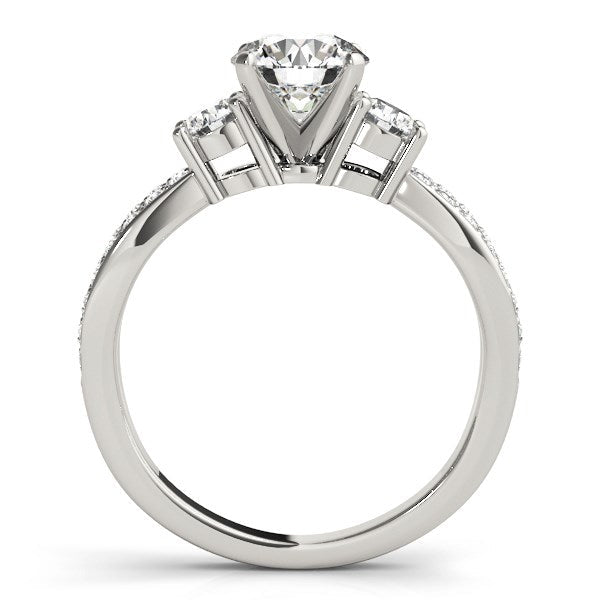14k White Gold Split Shank Round Diamond Engagement Ring (1 5/8 cttw) RCJ Rings  CELESTIA LUXE JEWELLERS