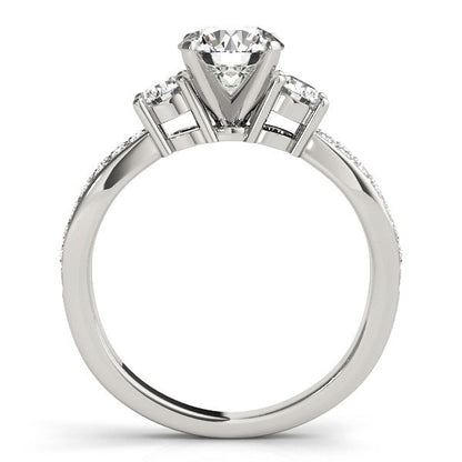 14k White Gold Split Shank Round Diamond Engagement Ring (1 5/8 cttw) RCJ Rings  CELESTIA LUXE JEWELLERS
