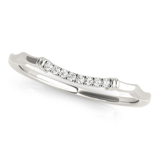 14k White Gold Wave Design Pave Set Diamond Wedding Ring (1/20 cttw) RCJ Rings  CELESTIA LUXE JEWELLERS