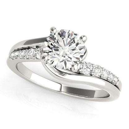 14k White Gold Bypass Style Round Diamond Ring (1 1/4 cttw) RCJ Rings  CELESTIA LUXE JEWELLERS