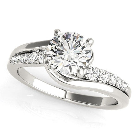 14k White Gold Bypass Style Round Diamond Ring (1 1/4 cttw) RCJ Rings  CELESTIA LUXE JEWELLERS