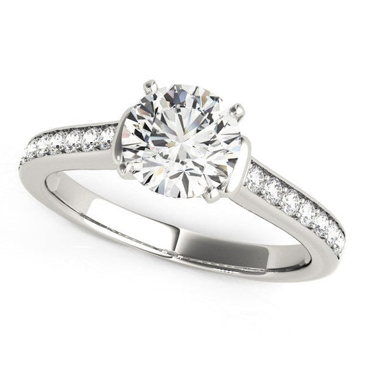 14k White Gold Round Diamond Engagement Ring Band Stones (1 1/8 cttw) RCJ Rings  CELESTIA LUXE JEWELLERS