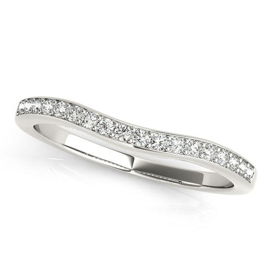 14k White Gold Channel Curved Diamond Wedding Band (1/4 cttw) RCJ Rings  CELESTIA LUXE JEWELLERS