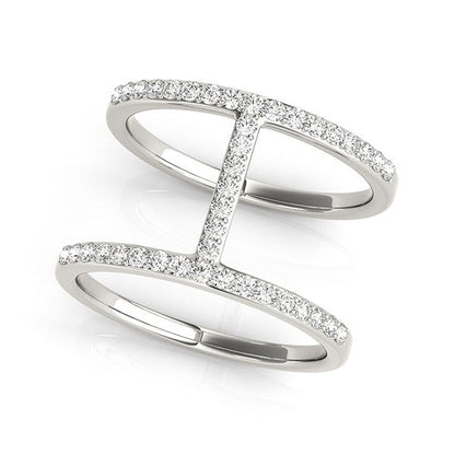 14k White Gold Dual Band Bridge Style Diamond Ring (3/8 cttw) RCJ Rings  CELESTIA LUXE JEWELLERS