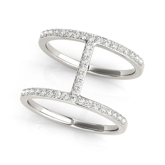 14k White Gold Dual Band Bridge Style Diamond Ring (3/8 cttw) RCJ Rings  CELESTIA LUXE JEWELLERS