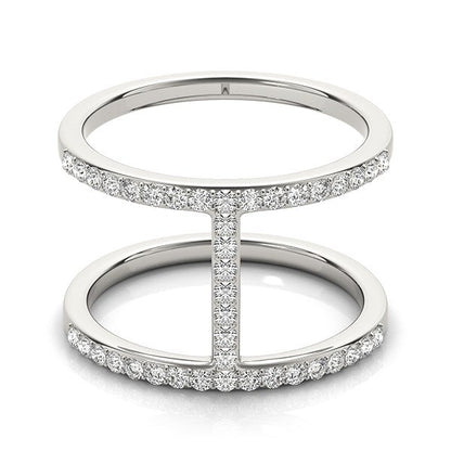 14k White Gold Dual Band Bridge Style Diamond Ring (3/8 cttw) RCJ Rings  CELESTIA LUXE JEWELLERS