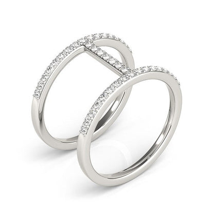 14k White Gold Dual Band Bridge Style Diamond Ring (3/8 cttw) RCJ Rings  CELESTIA LUXE JEWELLERS