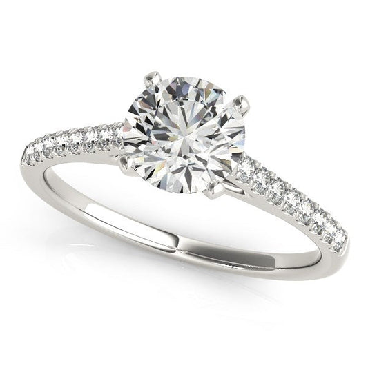 14k White Gold Pronged Round Diamond Engagement Ring (1 5/8 cttw) RCJ Rings  CELESTIA LUXE JEWELLERS