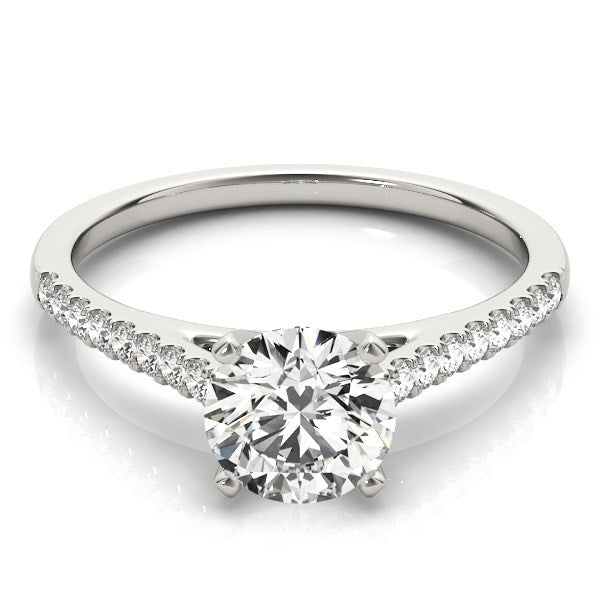 14k White Gold Pronged Round Diamond Engagement Ring (1 5/8 cttw) RCJ Rings  CELESTIA LUXE JEWELLERS