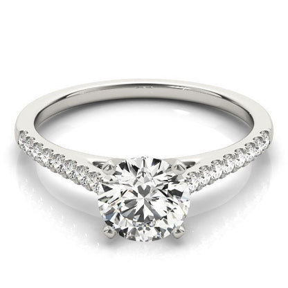 14k White Gold Pronged Round Diamond Engagement Ring (1 5/8 cttw) RCJ Rings  CELESTIA LUXE JEWELLERS