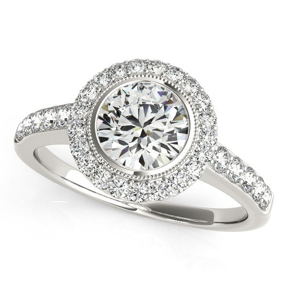 14k White Gold Pave Style Diamond Engagement Ring (1 3/8 cttw) RCJ Rings  CELESTIA LUXE JEWELLERS