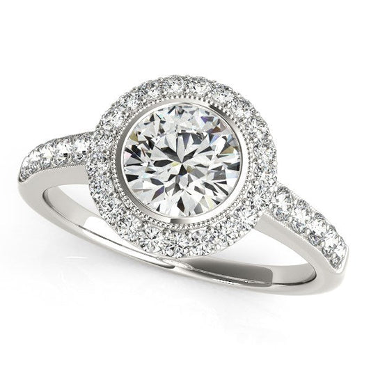 14k White Gold Pave Style Diamond Engagement Ring (1 3/8 cttw) RCJ Rings  CELESTIA LUXE JEWELLERS