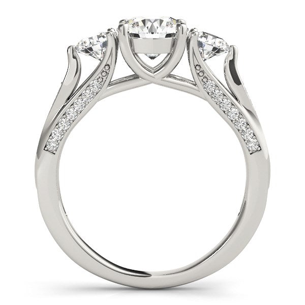 14k White Gold 3 Stone Style Round Diamond Engagement Ring (1 3/4 cttw) RCJ Rings  CELESTIA LUXE JEWELLERS