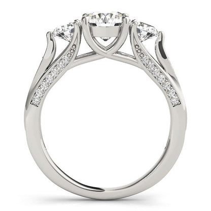 14k White Gold 3 Stone Style Round Diamond Engagement Ring (1 3/4 cttw) RCJ Rings  CELESTIA LUXE JEWELLERS