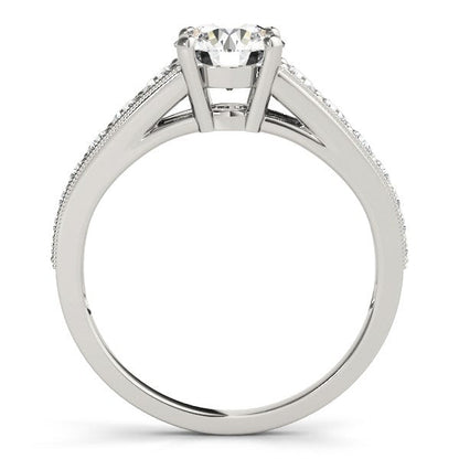 14k White Gold Antique Tapered Shank Diamond Engagement Ring (1 3/8 cttw) RCJ Rings  CELESTIA LUXE JEWELLERS