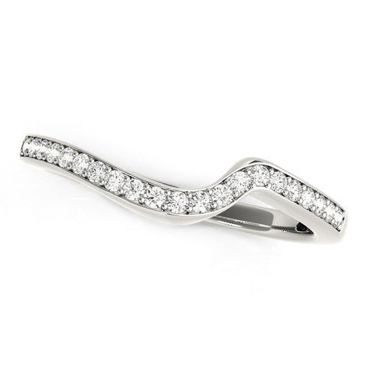 14k White Gold Modern Curved Wedding Ring (1/5 cttw) RCJ Rings  CELESTIA LUXE JEWELLERS
