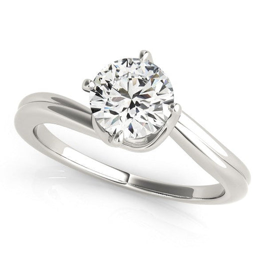 14k White Gold Bypass Style Solitaire Round Diamond Engagement Ring (1 cttw) RCJ Rings  CELESTIA LUXE JEWELLERS