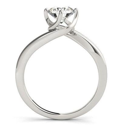 14k White Gold Bypass Style Solitaire Round Diamond Engagement Ring (1 cttw) RCJ Rings  CELESTIA LUXE JEWELLERS