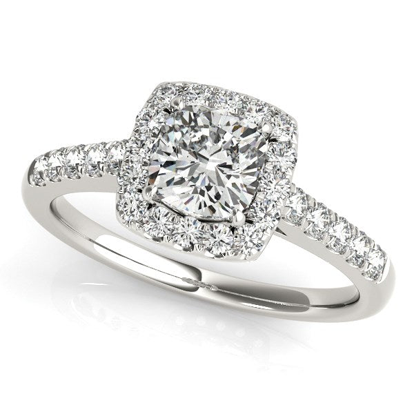 14k White Gold Square Outer Shape Round Diamond Engagement Ring (3/4 cttw) RCJ Rings  CELESTIA LUXE JEWELLERS