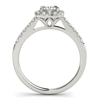 14k White Gold Square Outer Shape Round Diamond Engagement Ring (3/4 cttw) RCJ Rings  CELESTIA LUXE JEWELLERS