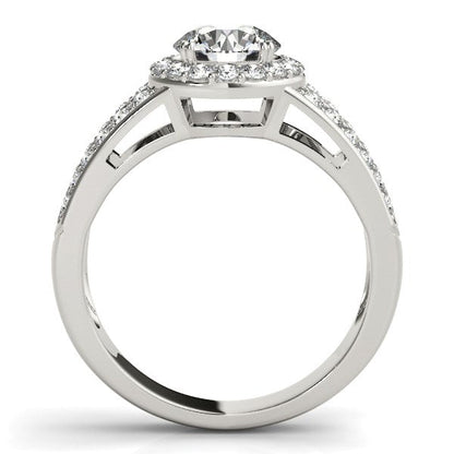 14k White Gold Round Split Shank Style Diamond Engagement Ring (1 1/2 cttw) RCJ Rings  CELESTIA LUXE JEWELLERS