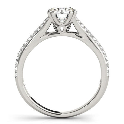 14k White Gold Double Prong Multirow Band Diamond Engagement Ring (1 1/8 cttw) RCJ Rings  CELESTIA LUXE JEWELLERS