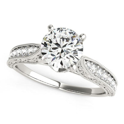 14k White Gold Antique Design Diamond Engagement Ring (1 5/8 cttw) RCJ Rings  CELESTIA LUXE JEWELLERS