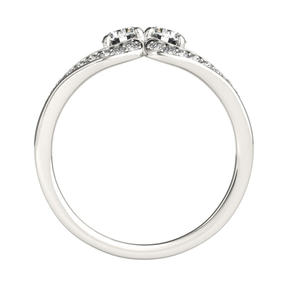 Two Stone Split Shank Design Diamond Ring in 14k White Gold (3/4 cttw) RCJ Rings  CELESTIA LUXE JEWELLERS