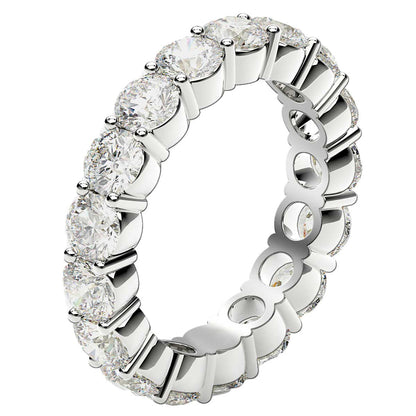 Round Cut Lab Grown Diamond Eternity Ring in 14k White Gold (3 cttw FG/VS2) RCJ Rings  CELESTIA LUXE JEWELLERS