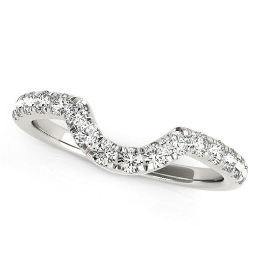 14k White Gold Curved Diamond Wedding Band (3/8 cttw) RCJ Rings  CELESTIA LUXE JEWELLERS