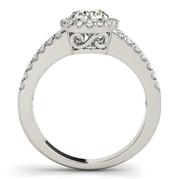 14k White Gold Round Diamond Split Shank Design Engagement Ring (7/8 cttw) RCJ Rings  CELESTIA LUXE JEWELLERS