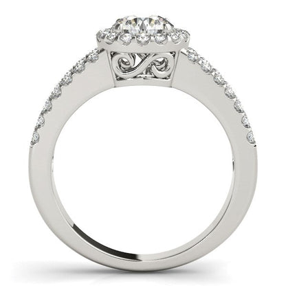 14k White Gold Round Diamond Split Shank Design Engagement Ring (7/8 cttw) RCJ Rings  CELESTIA LUXE JEWELLERS