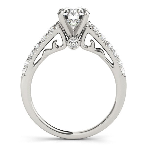 14k White Gold Scalloped Single Row Band Diamond Engagement Ring (1 3/8 cttw) RCJ Rings  CELESTIA LUXE JEWELLERS