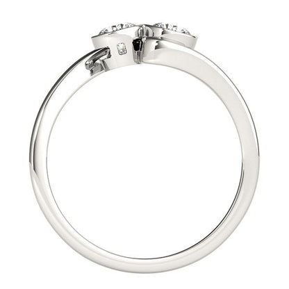 14k White Gold Bezel Set Curved Band Two Stone Diamond Ring (1/2 cttw) RCJ Rings  CELESTIA LUXE JEWELLERS