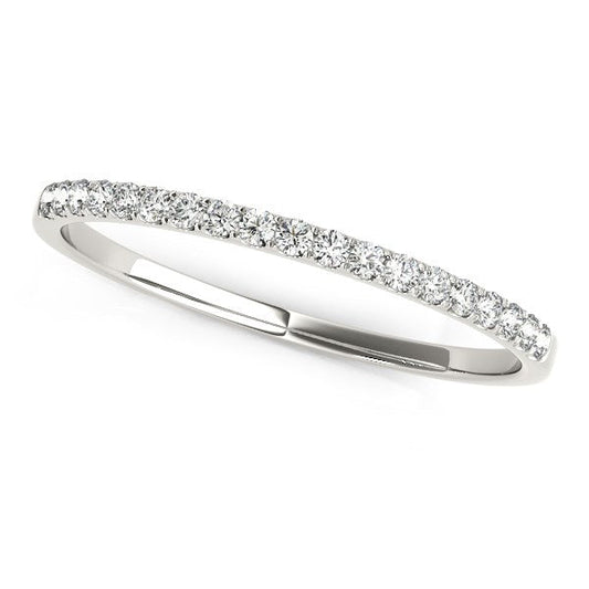 14k White Gold Pave Setting Diamond Wedding Ring (1/8 cttw) RCJ Rings  CELESTIA LUXE JEWELLERS