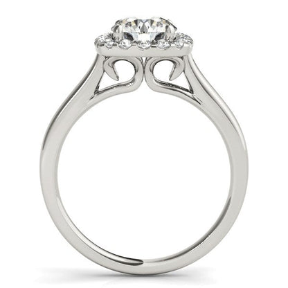14k White Gold Square Shape Border Diamond Engagement Ring (1 1/3 cttw) RCJ Rings  CELESTIA LUXE JEWELLERS