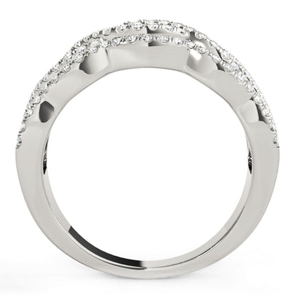 Diamond Studded Ring with Four Curves in 14k White Gold (5/8 cttw) RCJ Rings  CELESTIA LUXE JEWELLERS