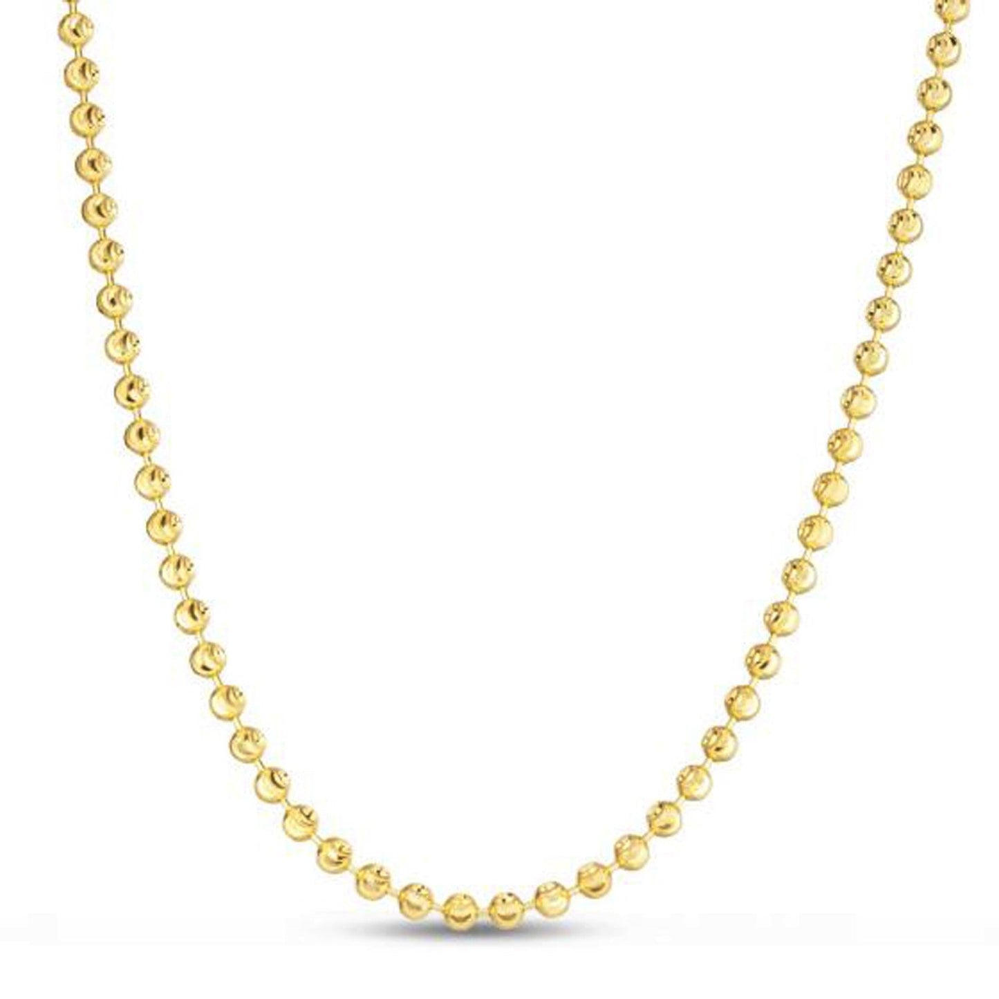 Moon Cut Bead Chain in 14k Yellow Gold (4.00 mm) RCJ Chains  CELESTIA LUXE JEWELLERS