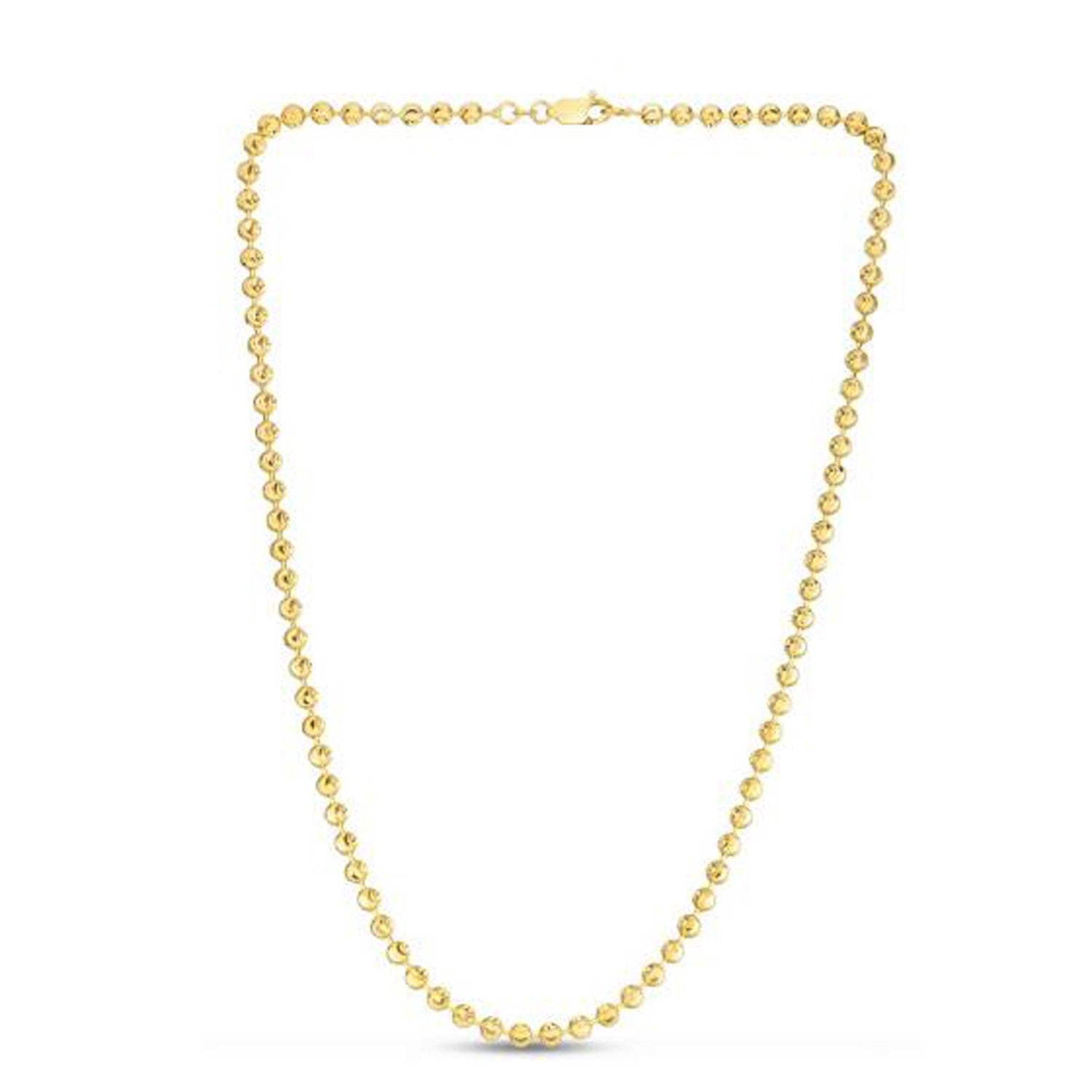Moon Cut Bead Chain in 14k Yellow Gold (4.00 mm) RCJ Chains  CELESTIA LUXE JEWELLERS