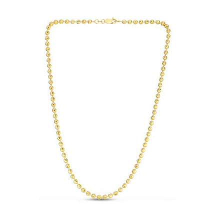 Moon Cut Bead Chain in 14k Yellow Gold (4.00 mm) RCJ Chains  CELESTIA LUXE JEWELLERS
