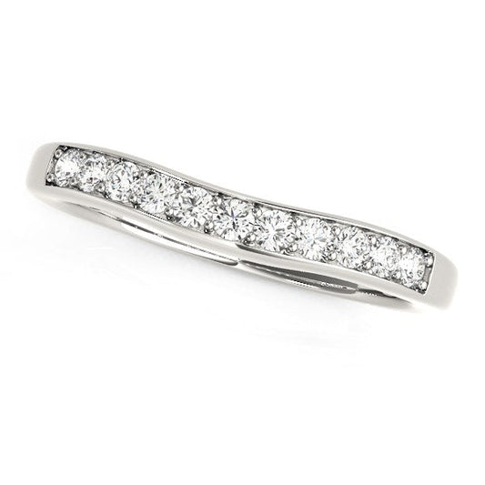 14k White Gold Curved Diamond Wedding Band (1/4 cttw) RCJ Rings  CELESTIA LUXE JEWELLERS
