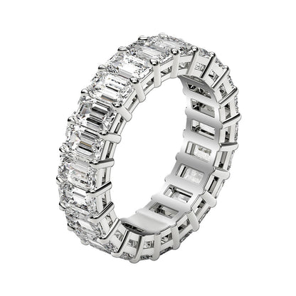 Emerald Cut Lab Grown Diamond Eternity Ring in 14k White Gold (2 cttw FG/VS2) RCJ Rings  CELESTIA LUXE JEWELLERS