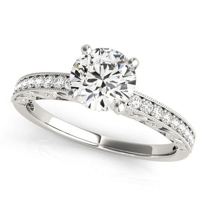 14k White Gold Antique Style Diamond Engagement Ring (1 1/8 cttw) RCJ Rings  CELESTIA LUXE JEWELLERS
