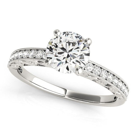 14k White Gold Antique Style Diamond Engagement Ring (1 1/8 cttw) RCJ Rings  CELESTIA LUXE JEWELLERS
