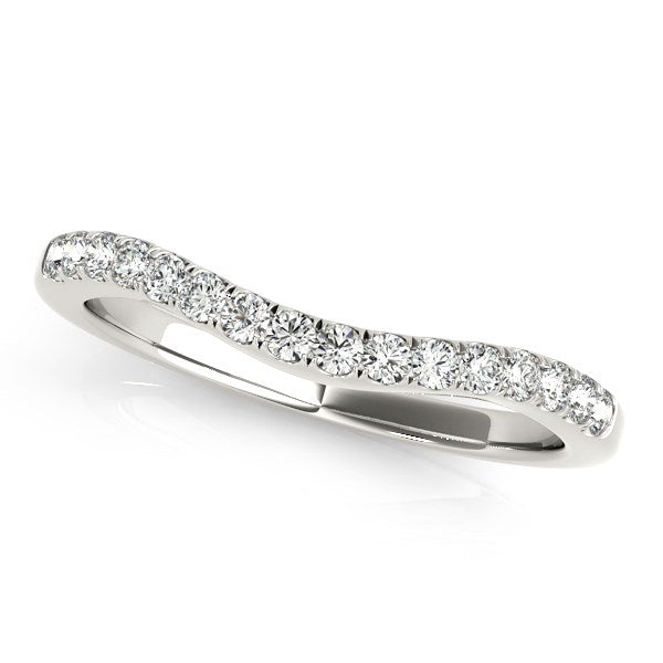 14k White Gold Curvy Style Pave Set Diamond Wedding Band (1/5 cttw) RCJ Rings  CELESTIA LUXE JEWELLERS